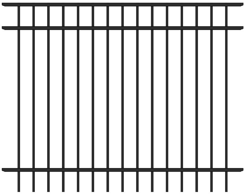 Classic Commercial 3 Rail Aluminum Fence Panel